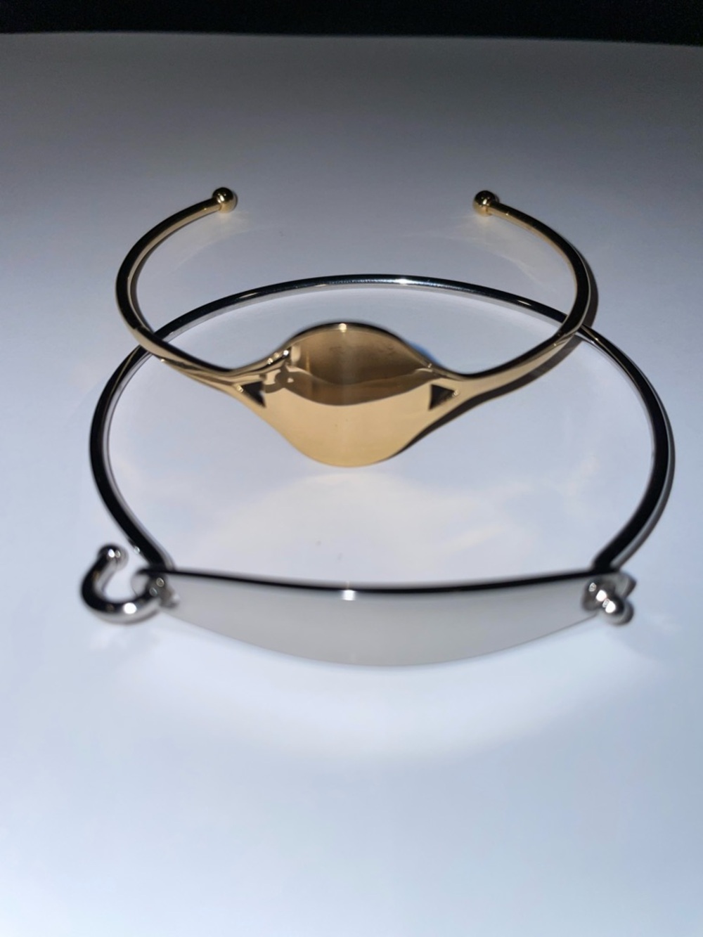 Stacked Metal Cuff Bracelets - Gold & Silver